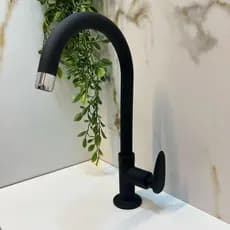 Torneira Bancada Bica Móvel Preta Decore Viqua