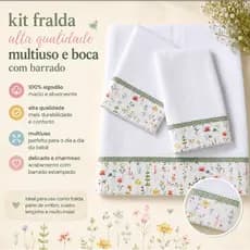 Kit Fralda e peças Conforto e Estilo para o Seu Bebê, com barrado decorativo
