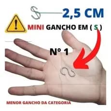 Ganchos Tipo S Zincado Aço Metal Multiuso 28mm 100 Unidades Ferro Pendurar Roupa Panelas Talheres