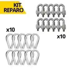 Kit 10 Reparo Academia Grampo E Sapatilha 1/8