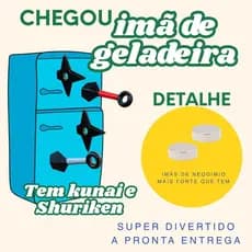 Estrela Ninja Magnética com Ímã Forte | Efeito Cravado na Geladeira geek anime neodinio