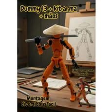 Dummy 13 + brinde armas - boneco totalmente articulado geek desenho action figure