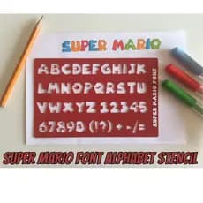 Estencil Super Mario Alfabeto Completo – Desenho - volta as aulas - material escolar - escola