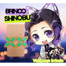 Brinco Shinobu, cosplay, acessório anime, impressão 3D PLA, brinco leve, Demon Slayer cosplay