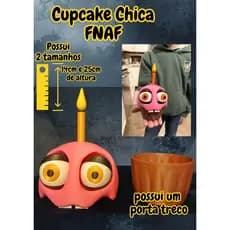 Cupcake Chica FNAF Colecionavel - Decoração Geek para Fãs de Five Nights at Freddys