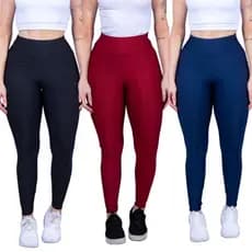 Kit 3 Leg Legging Flanelada Térmica Peluciada Suplex Grossa Envio Imediato