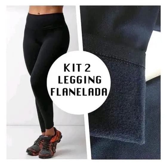 Kit 2 Leg Flanelada Peluciada Termica Feminina  Inverno Academia