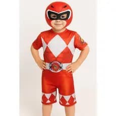 Fantasia Infantil PROMOÇÃO QUEIMA DE ESTOQUE Roupa Power Rangers Com Máscaras Preto Azul Verde e Vermelho