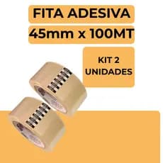 Kit 2 Fitas Adesiva Transparente 45mm x 100m Resistente