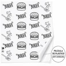 Papel Acoplado 33x44 Burguer AntiGordura Hamburguer e Lanches