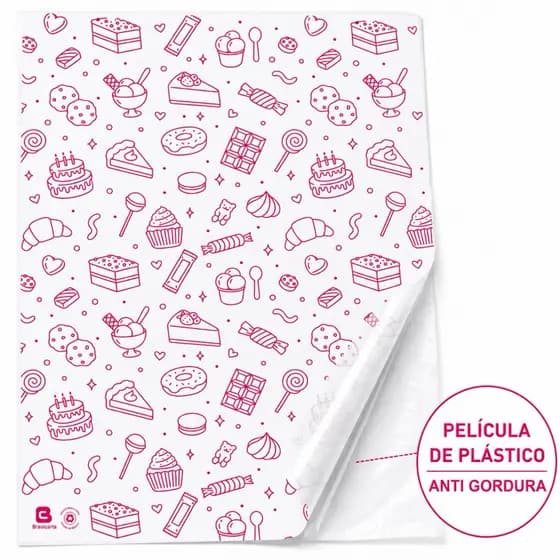 Papel Acoplado 33x38 Confeitaria Anti Gordura