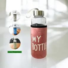 Squeeze Garrafa De Vidro Com Capa My Bottle Academia Esportes 400ml