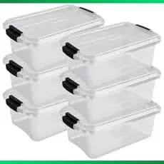 Kit 6 / 3 / 1 Caixas Organizadora Container Com Tampa e Trava 3 Litros Cesto Organizador Reforçado