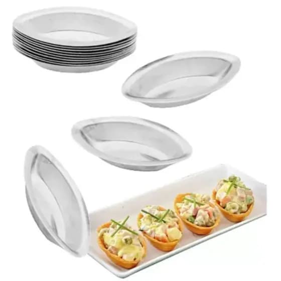 Kit 24 Forma de Barquete em Aço Folha Flander forminhas pequenas