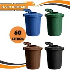 Lixeira Cesto 60L com Tampa e Trava Higiênica – Ideal para Cozinha, Área Gourmet e Comercial