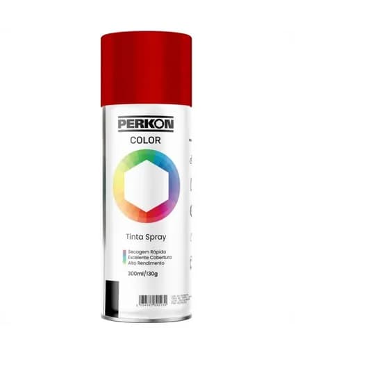 Tinta Spray Perkon Alta Temperatura Vermelho Fosco 300ml 7172