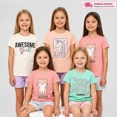 Kit Conjunto Infantil Menina Tamanho 01 ao 14 Anos Conjuntos Infantil Verão Roupa Bebe Menina Sortido