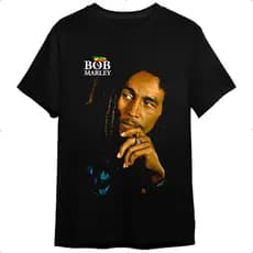Camiseta Bob Marley Fan Camisa Basica Estampada Lançamento