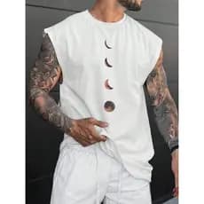 Regata Masculina Camiseta Oversized Streetwear Camisa Cavada Larga Algodão Masculina Feminina