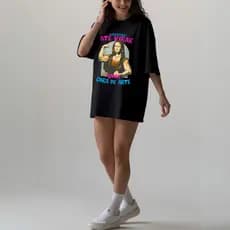 Camiseta Oversized Feminina T-shirt Treino Estilosa Larga Moda Academia 100% Algodão Novo