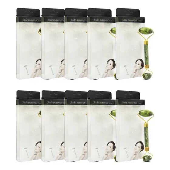 Kit 10 Rolinho Jade Facial Pedra De Jade Massageador Atacado