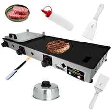 Chapa A Gás 90x30 Para Lanches ECONOMIC INDUSTRIAL + KIT ACESSÓRIOS