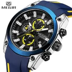 MEGIR 2144 Relógios Masculinos De Marca Superior Relógio Luxuoso Esportivo Quartzo Para Homens Cronógrafo À Prova D'água De Pulso Luminoso