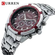 Curren CURREN Marca CURREN Relógio Esportivo Masculino de Luxo Relógio de Pulso de Quartzo de Aço Relógio Comercial Masculino à prova d'água