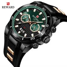 REWARD Top Marca De Luxo Relógios Masculinos Moda Grande Mostrador Silicone Esporte Relógio De Quartzo Cronógrafo Data P