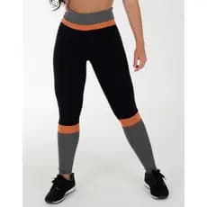 Calça Legging Academia Feminina Fitness Poliamida Recorte 3 Cores