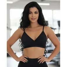 Top Fitness Academia Caminhada Detalhe Costas com Forro e Alças