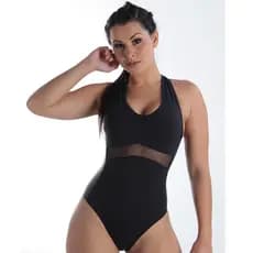 Body Moda Fitness Academia Caminhada com Recortes em Tule e Cirrê