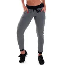 Calça Legging Academia Feminina Fitness Larguinha Mescla e Preto