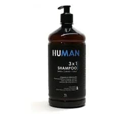 Shampoo 3x1 Barba - Cabelo - Corpo Limpa Perfuma E Hidrata 1L - Human