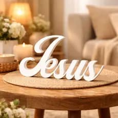 Jesus Letreiro, Palavra Decorativa, Decoração Religiosa, Enfeite Oração