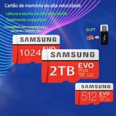 Samsung - Cartão de Memória Micro SD 512GB/1TB/2TB Classe 10 Velocidade 100Mb/S   Para Telefone, Computador, Tablet