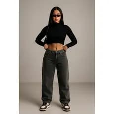 Calça Jeans Feminina Baggy Wideleg Pantalona Estonada do 38 ao 48