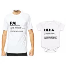 Kit camiseta + body  pai e filha companheiros de aventuras