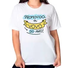 Camiseta personalizada promovida a vovó do ano contono azul 2111