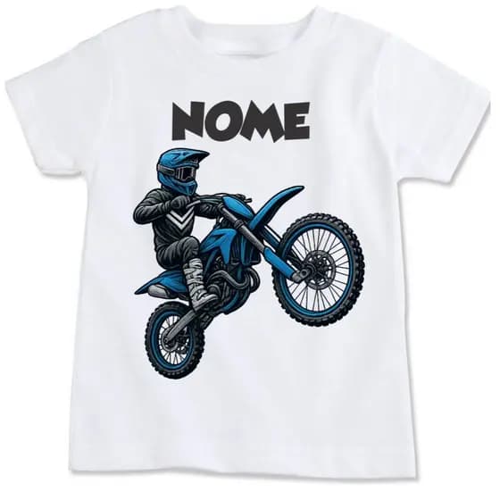 Camiseta personalizada  motocross azul com nome 31013
