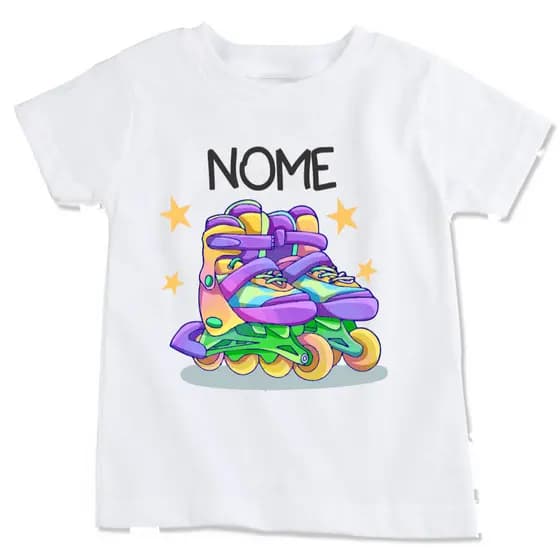 Camisa personalizada com nome tema patins menina cód1608