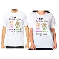 2 camisas personalizadas chá revelação ursinhos verde e lilás vovó e vovô já amam có1902