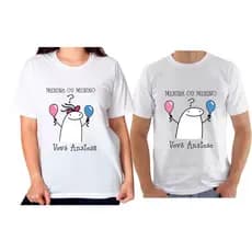 2 Camisetas vovó e vovô ansiosos flork balões menina ou menino azul e rosa