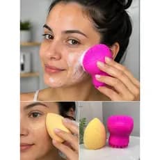 Kit de maquiagem/ Contém 1 esponja de maquiagem e 1 esponja facial de limpeza