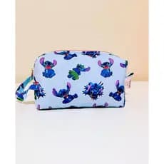 Necessaire Porta Maquiagem Stitch Azul Tamanho Grande