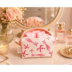 Porta Absorvente de Bolsa Mini Necessaire Guarda Objetos Feminino Lacinho