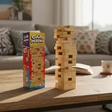 Brinquedo Jogo Mesa Caiu Perdeu Madeira 54 Peças Mdf