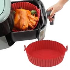 Forma Silicone p/ Air Fryer Antiaderente Reutilizável Grande