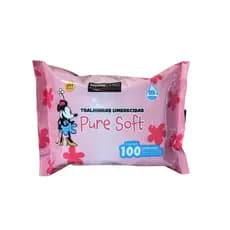 Toalhas Umedecidas Pure Soft Pacote com 50Un ou 100Un