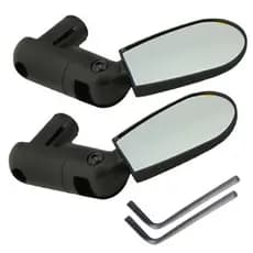 Kit Par de Espelho Retrovisor VIDRO Bike Com Encaixe no Guidão Giratório 360° Graus Segurança Preto